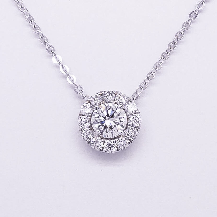 GIA Natural Diamond Pendant in 18KW #228