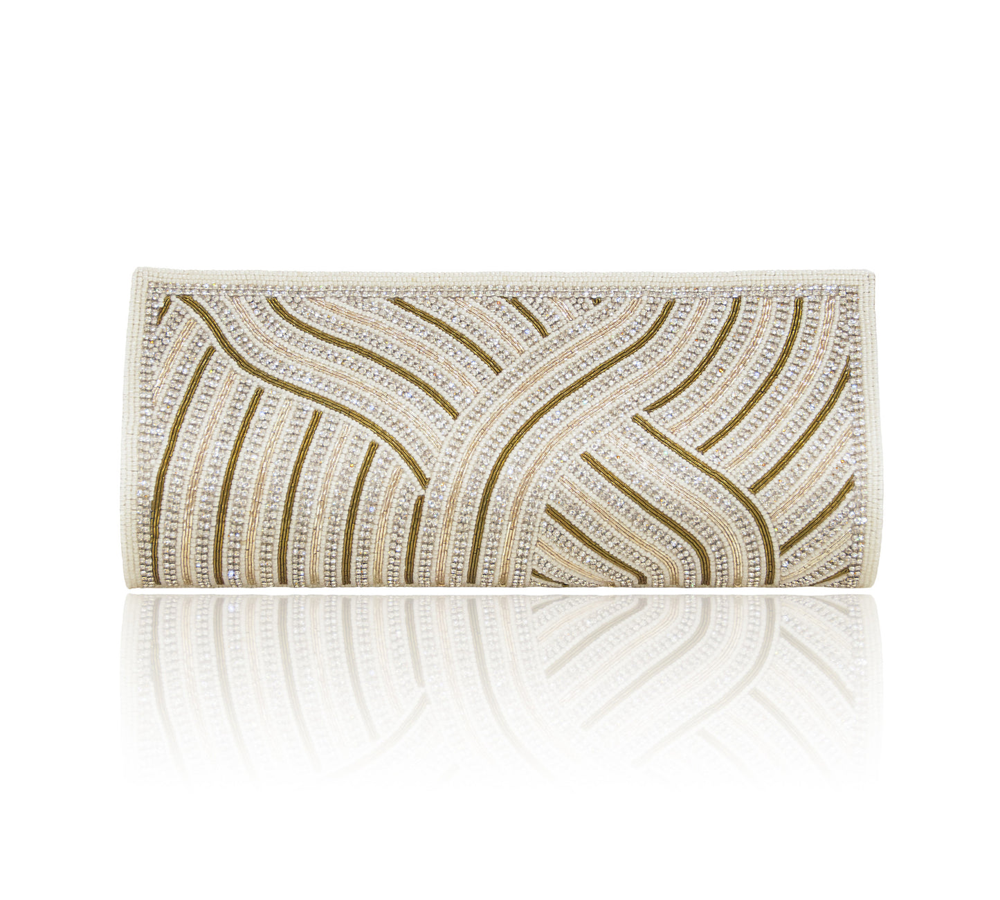Hand Embroidered Clutch - Off-white #10