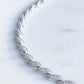 Natural Diamond Wave Necklace in 18K White Gold #237