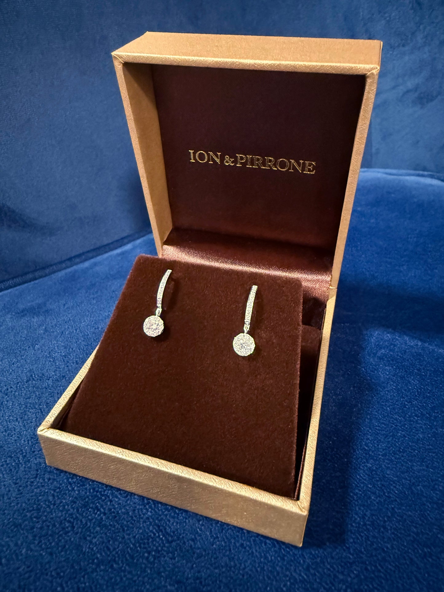 Diamond Halo Drop Earrings #40