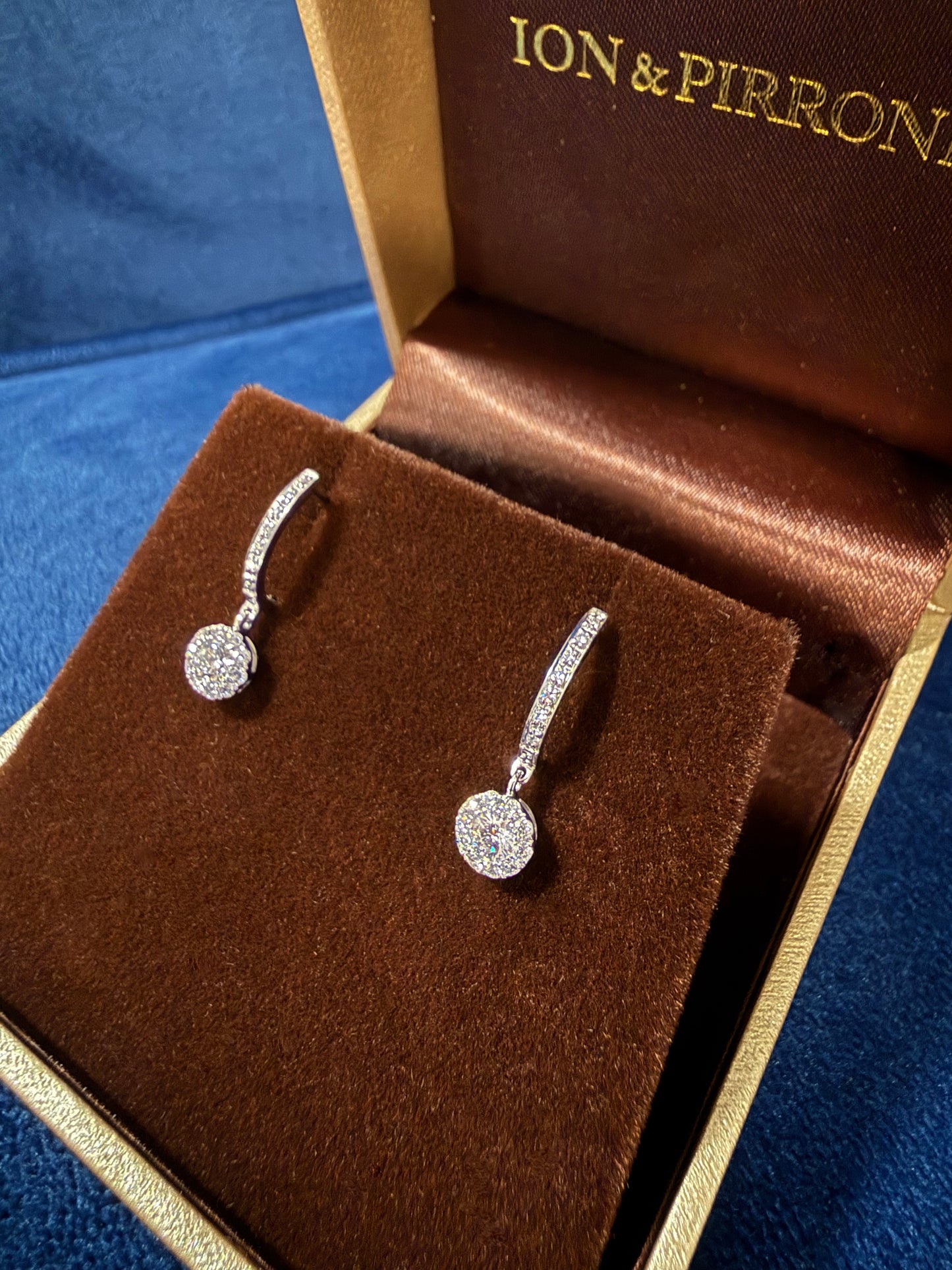 Diamond Halo Drop Earrings #40