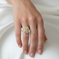 GIA Cushion Cut Fancy Intense Yellow Diamond Halo Ring in 18K Y/W Gold #394