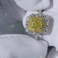 GIA Cushion Cut Fancy Intense Yellow Diamond Halo Ring in 18K Y/W Gold #394