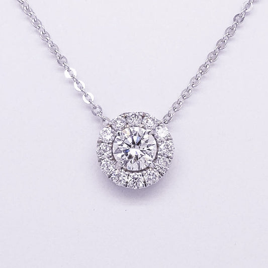 GIA Natural Diamond Pendant in 18KW #228