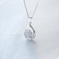 Diamond Swirl Pendant in 18K White Gold #399