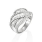 (SOLD) 18KW Cross over Diamond Ring #219 - Contact Us for Custom Order