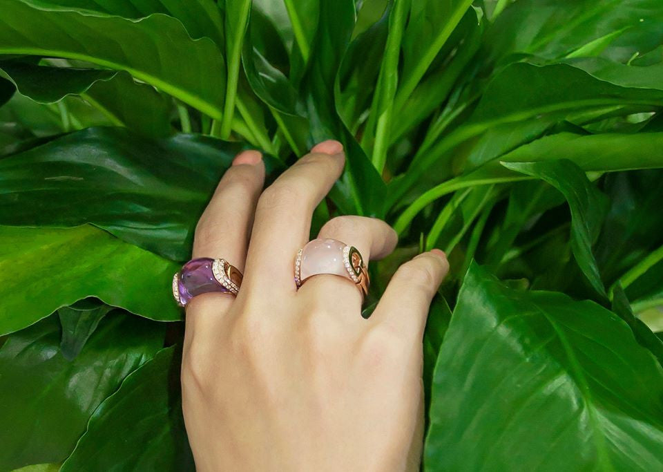(SOLD) Amethyst with Diamond Ring #3