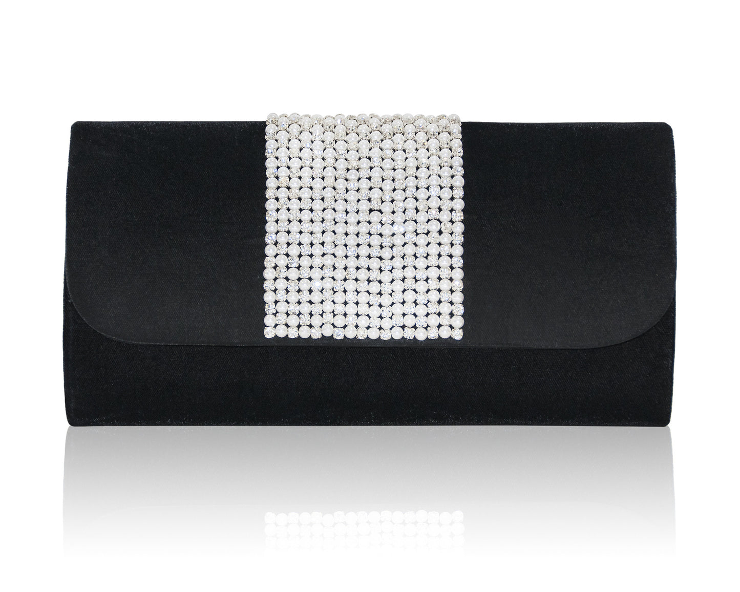Hand Embroidered Envelope Clutch - Black #13