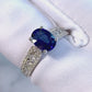 (SOLD) Oval Blue Sapphire and Diamond Ring #49