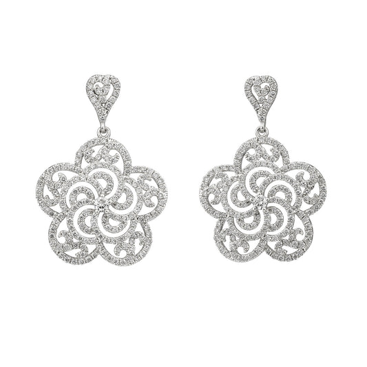 Diamond Flower Earring #224 - Contact Us for Custom Order
