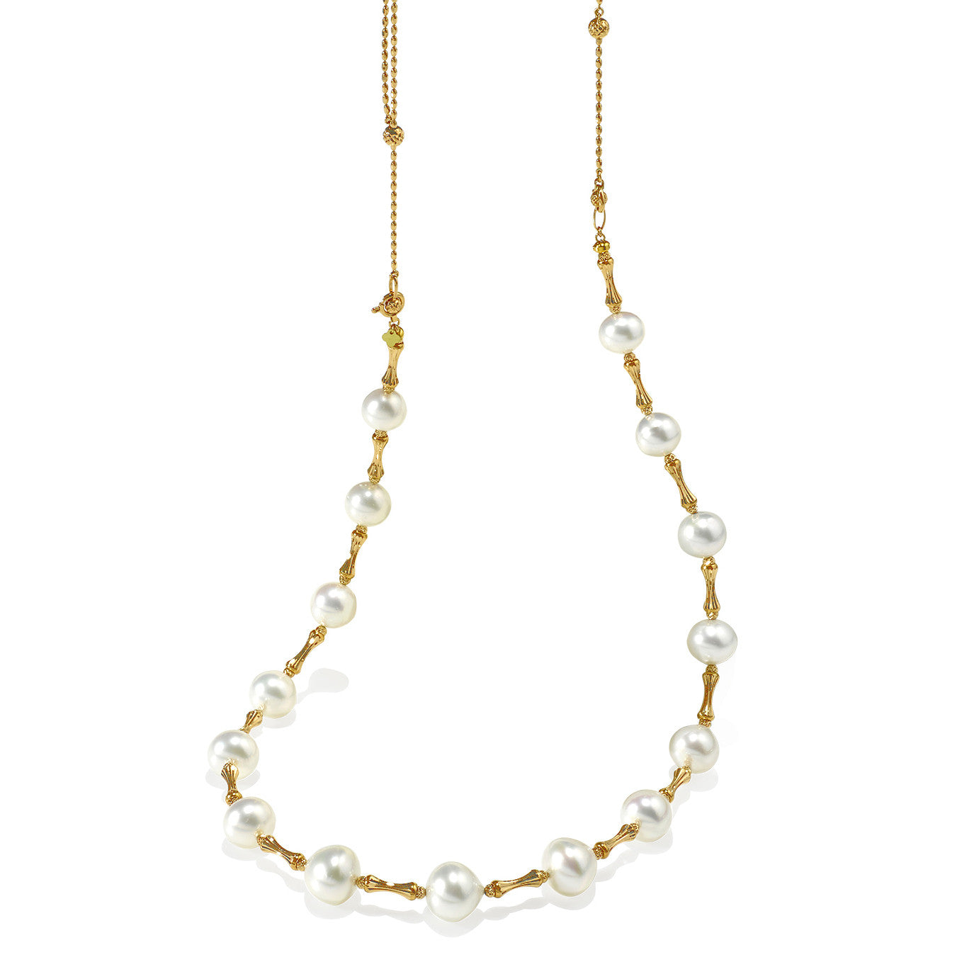 (SOLD) South Sea Pearl in 18KY Diamond Cut Necklace #210 - Contact Us for Custom Order