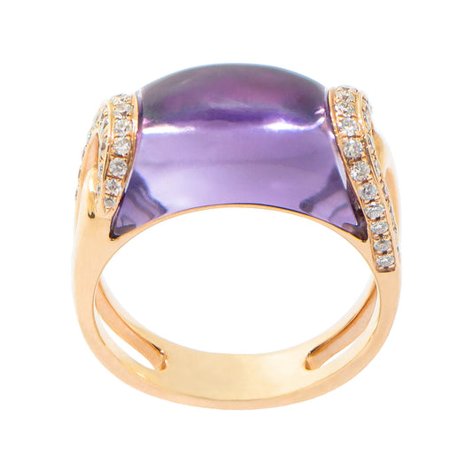 (SOLD) Amethyst with Diamond Ring #3