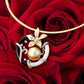 (SOLD) Yellow South Sea Pearl and Diamond with Black/White Onyx #105