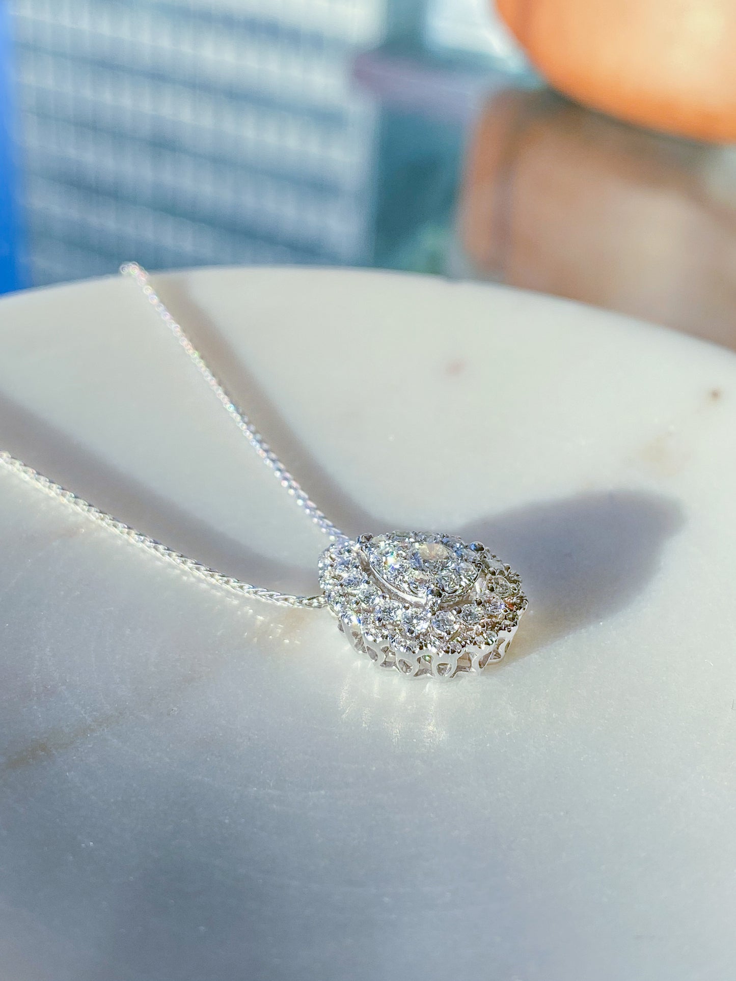 (SOLD) 18KW Diamond Pendant #220