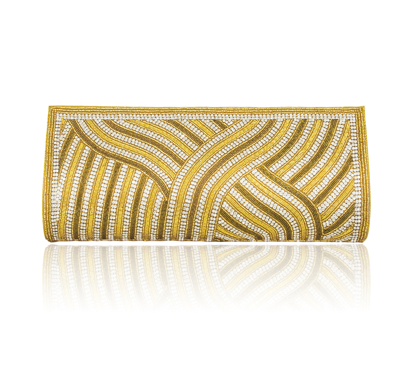 Hand Embroidered Clutch - Gold #11