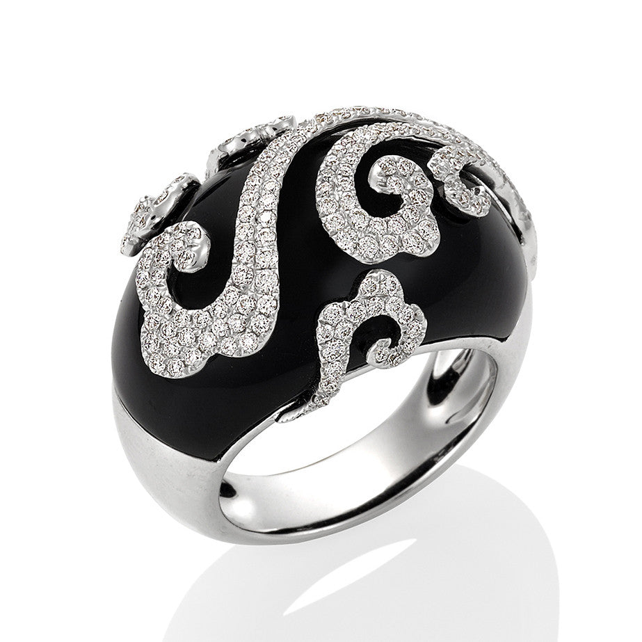 (SOLD) Black Onyx with Diamond Ring #4
