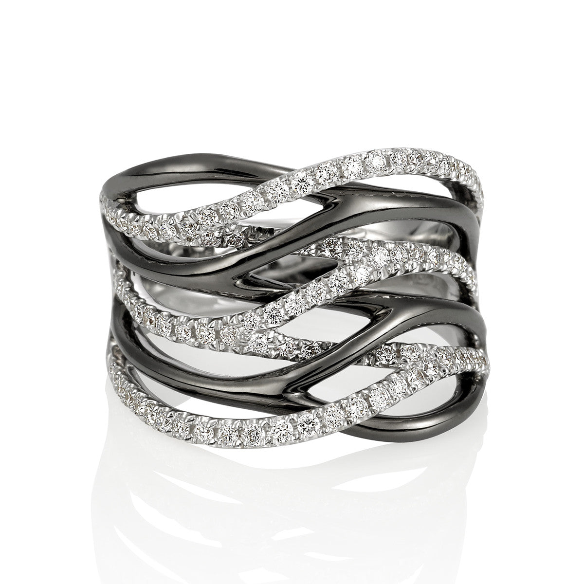 (SOLD) 18KW Diamond layered Ring #1