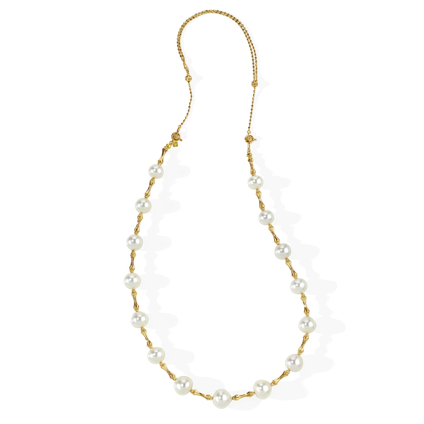 (SOLD) South Sea Pearl in 18KY Diamond Cut Necklace #210 - Contact Us for Custom Order