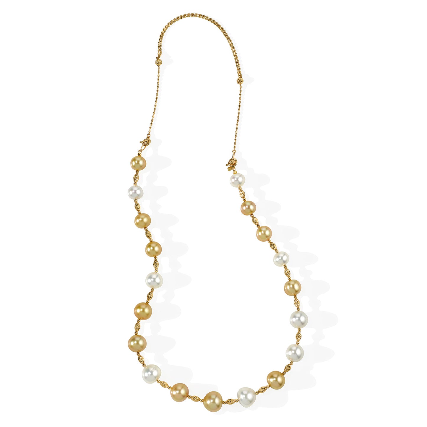 (SOLD) South Sea Pearl in 18K Diamond Cut Necklace #211 - Contact Us for Custom Order