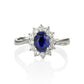 (SOLD) 18KW Oval Blue Sapphire with Diamond Ring #194