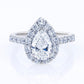 GIA Certified Pear Shaped Diamond Halo Engagement Ring in 18KW #391