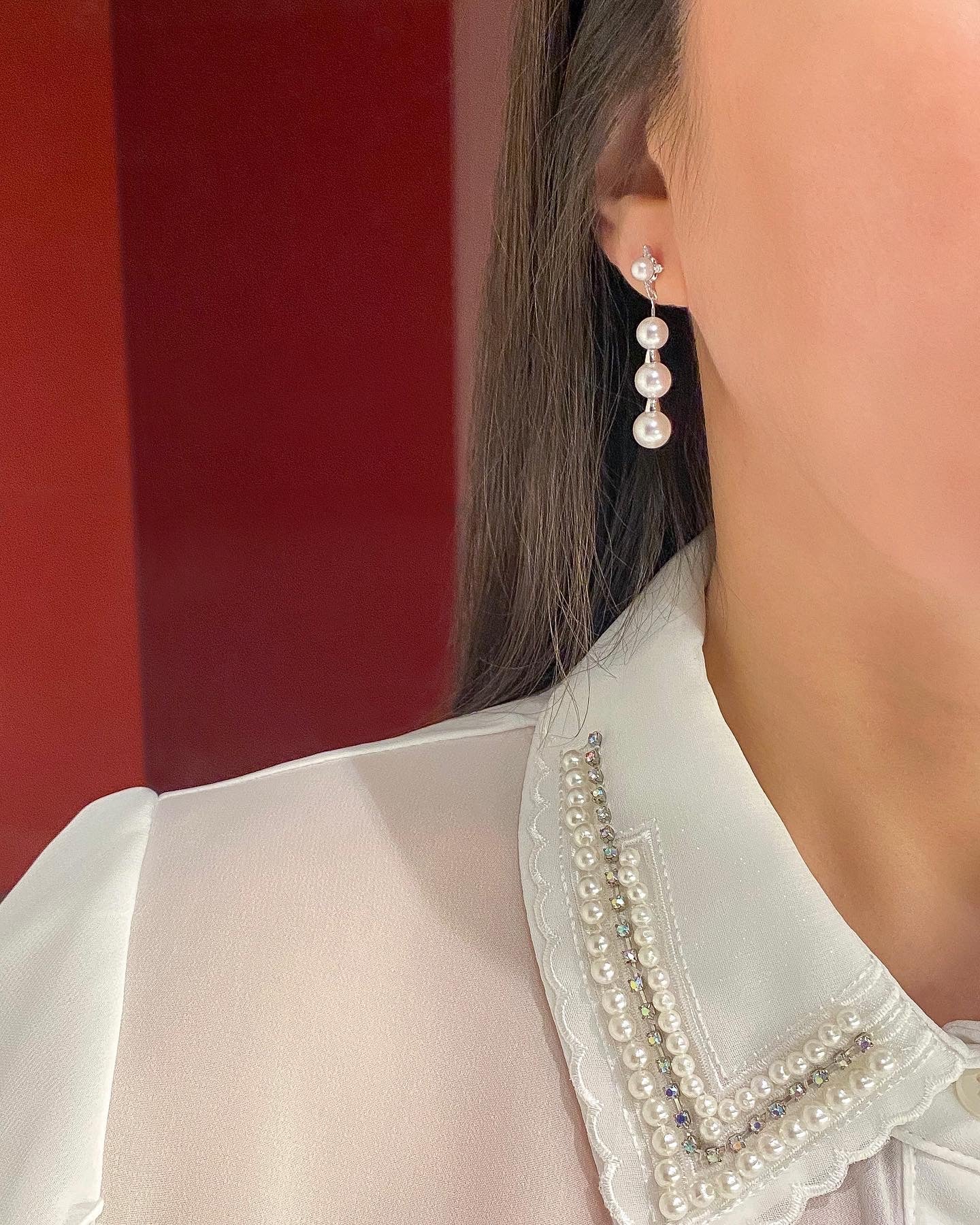 (SOLD) Akoya Pearls with Diamond Earring #63
