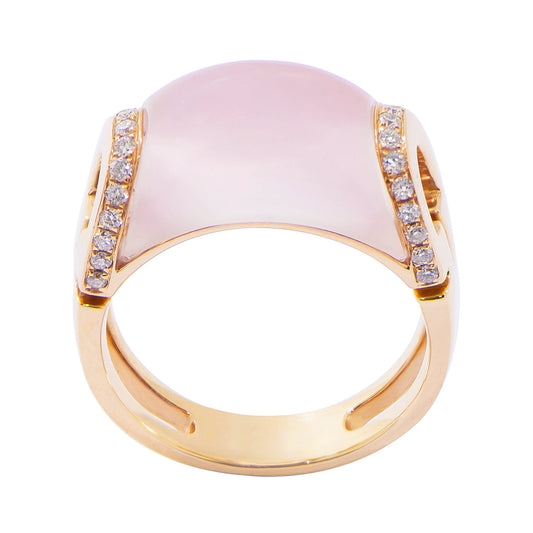 (SOLD) Rose Quartz with Diamond Ring #2