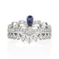 (SOLD) 18KW Blue Sapphire Crown Diamond Ring #196/7