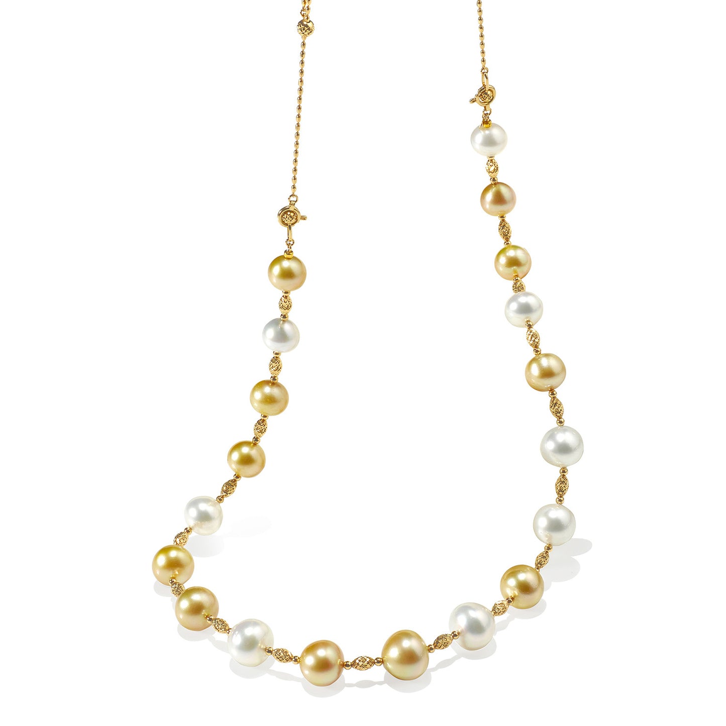 (SOLD) South Sea Pearl in 18K Diamond Cut Necklace #211 - Contact Us for Custom Order