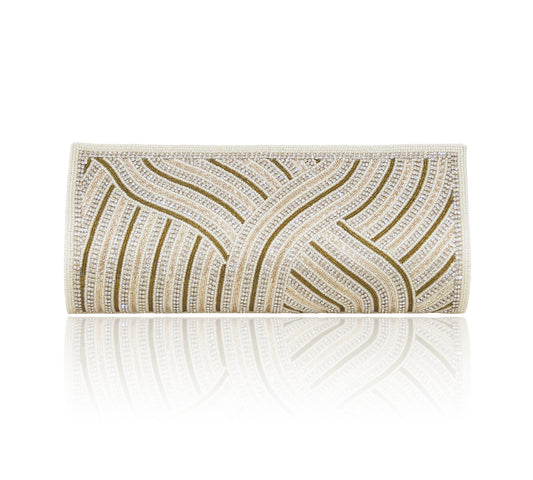 Hand Embroidered Clutch - Off-white #10