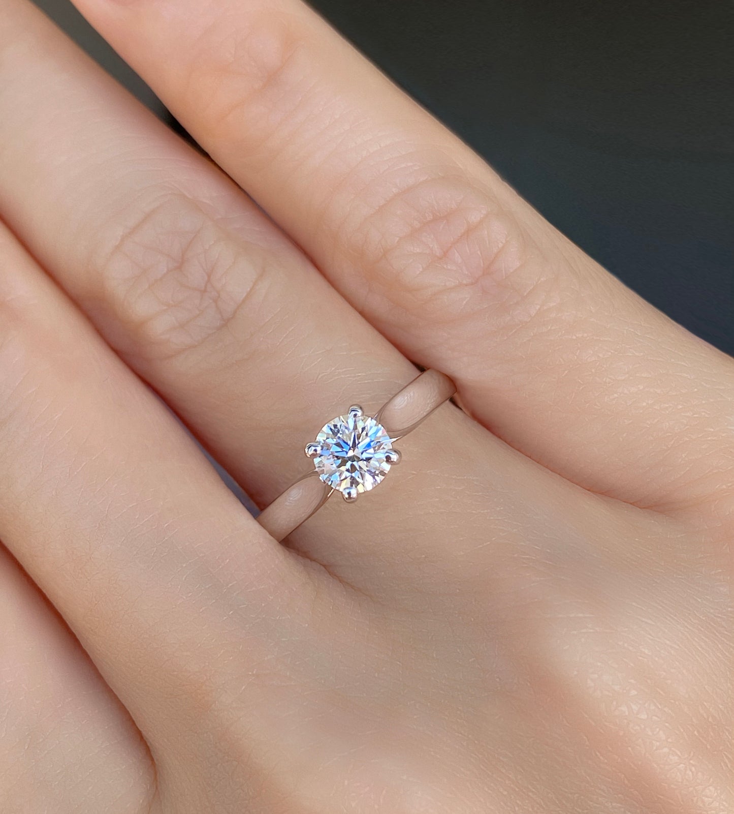GIA Certified Round Brilliant Diamond Solitaire Ring #254