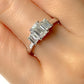 Three Stone Emerald Cut Diamond Ring #382