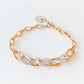 Diamond Link Bracelet in 18K Rose Gold & White Gold