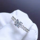 GIA Certified Round Brilliant Diamond with Diamond Band in 18K White Gold #251