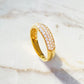 18KY Diamond Three Row Pavé Diamond Ring #268