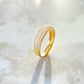 18KY Diamond Three Row Pavé Diamond Ring #268