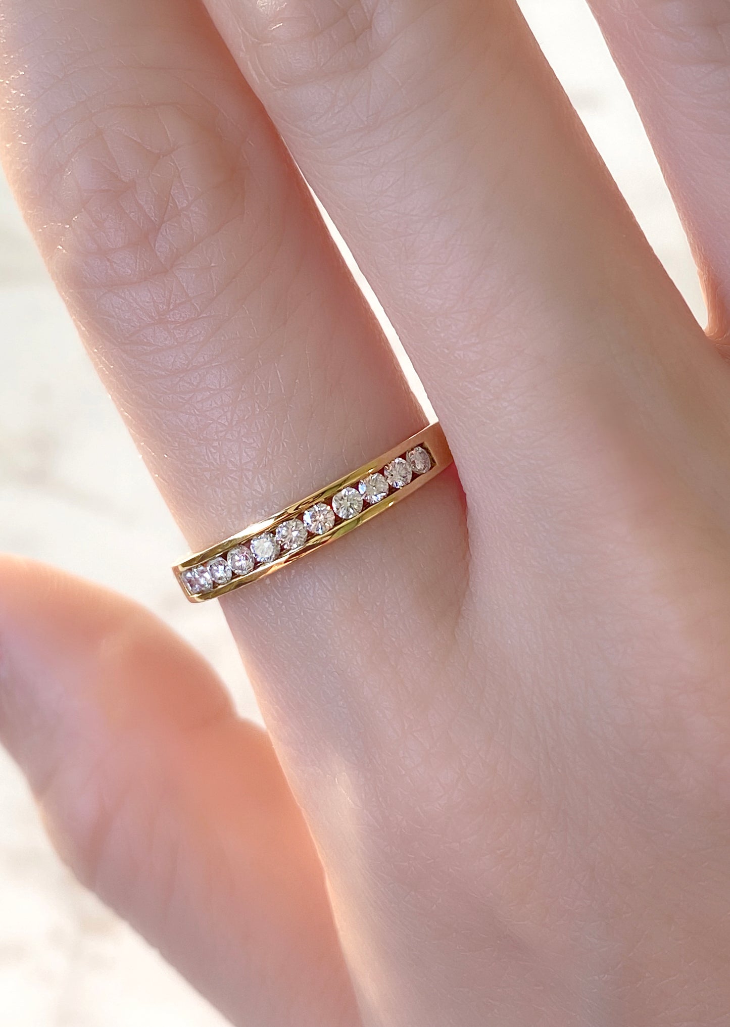 18K Yellow Gold Channel Set Diamond Band #351