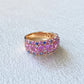 Pink Sapphire & Blue Sapphire with Diamond Ring in 18K Rose Gold  #304