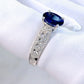 (SOLD) Oval Blue Sapphire and Diamond Ring #49
