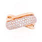 (SOLD) 18K Rose Gold & Diamond Crossover Ring #318
