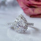 GIA Certified Pear Shaped Diamond Halo Engagement Ring in 18KW #391