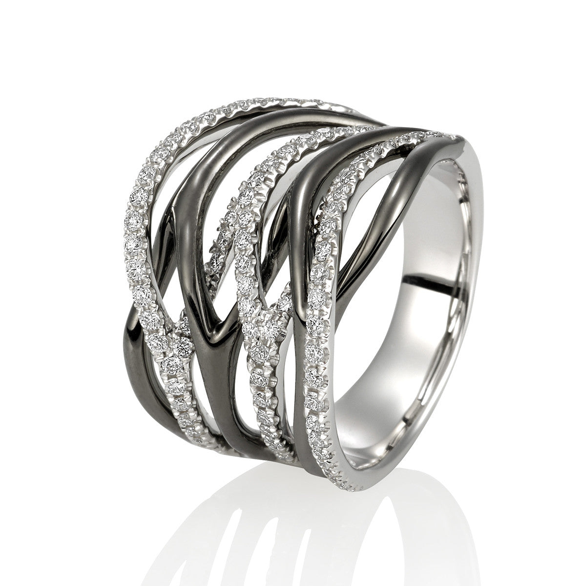 (SOLD) 18KW Diamond layered Ring #1