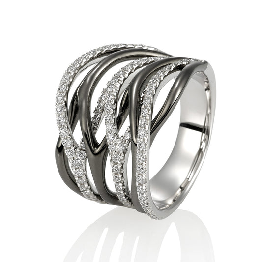 (SOLD) 18KW Diamond layered Ring #1