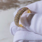 18KY Diamond Three Row Pavé Diamond Ring #268