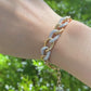 Diamond Link Bracelet in 18K Rose Gold & White Gold